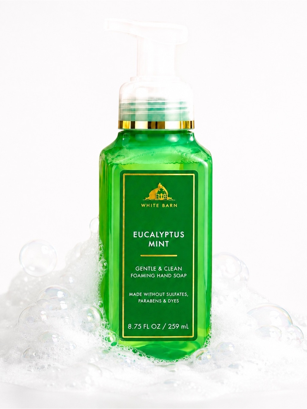 Bath & Body Works White Barn ONE Eucalyptus Mint Foaming Hand Soap NEW 8.75 oz - Picture 2 of 6